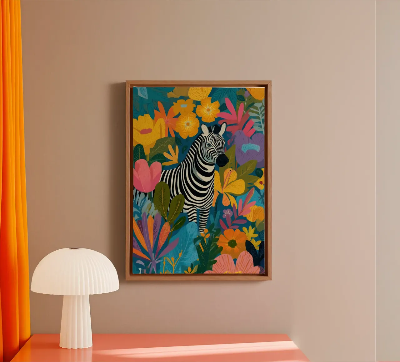 Blooming Stripes - Zebra in Lush Flora tela da Luca