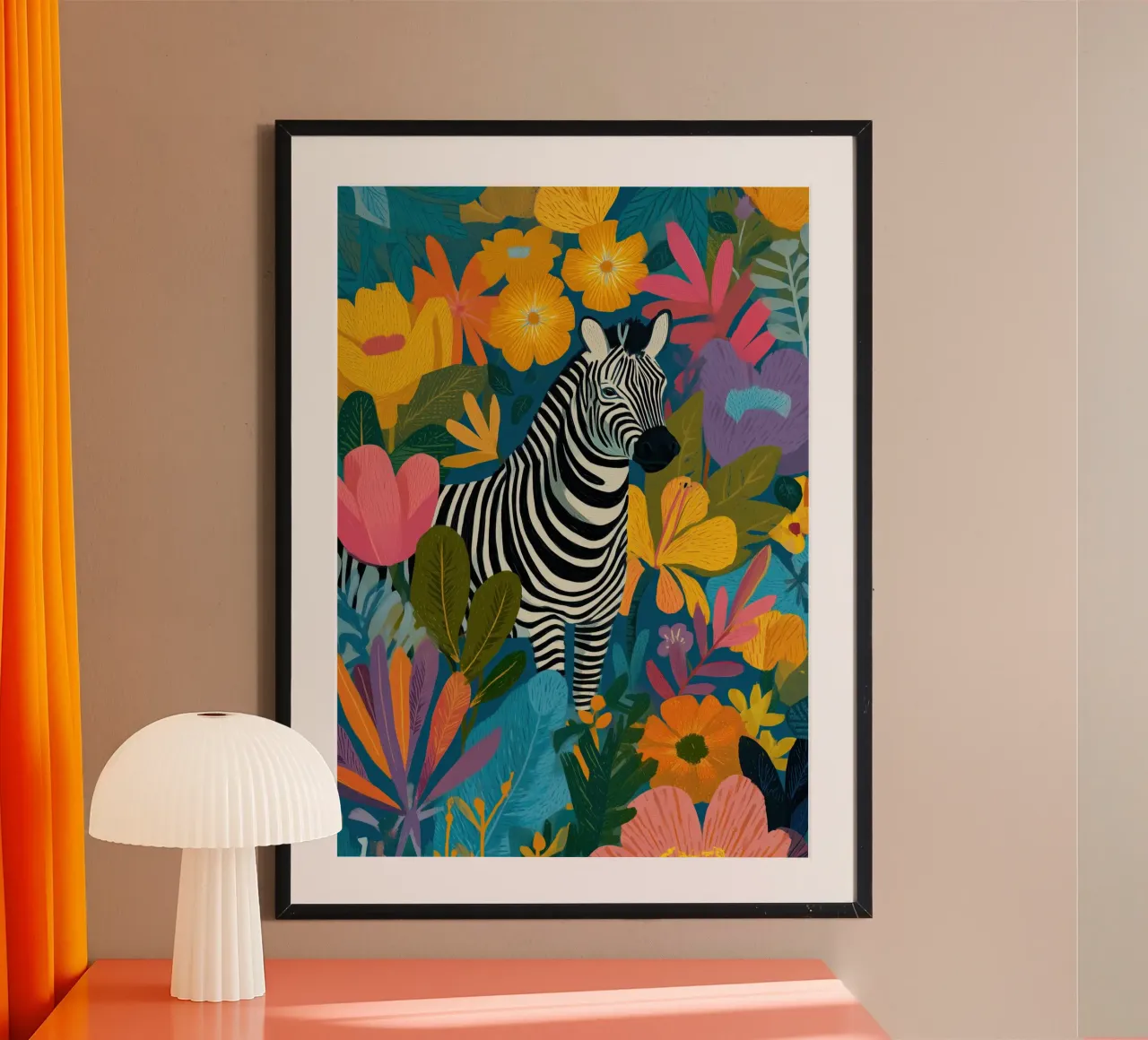 Blooming Stripes - Zebra in Lush Flora carta hahnemühle da Luca