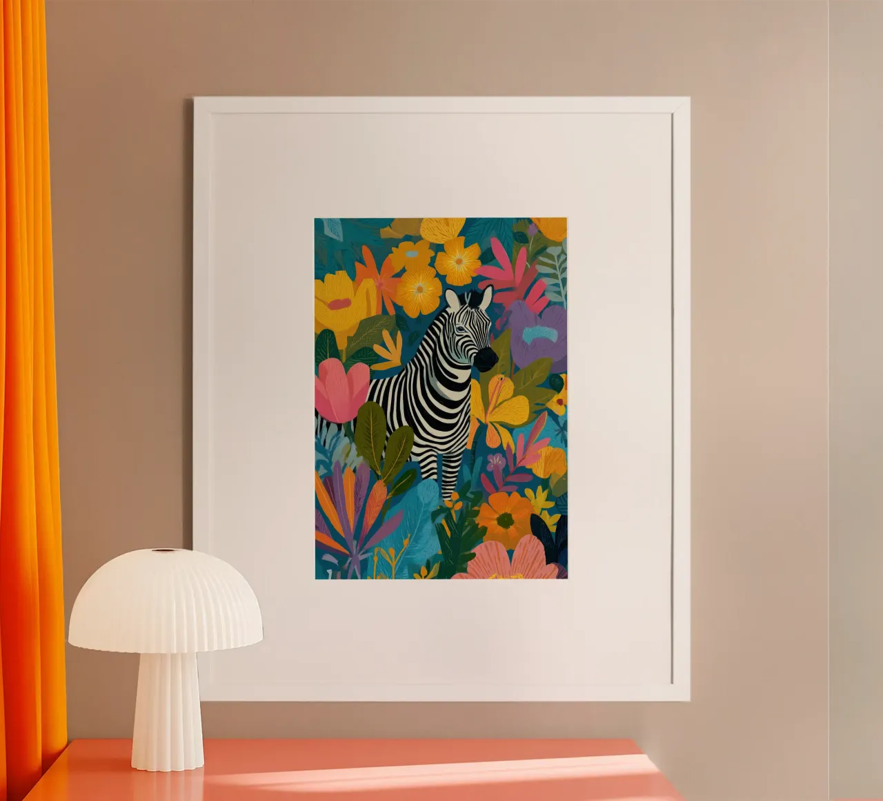 Blooming Stripes - Zebra in Lush Flora carta hahnemühle da Luca
