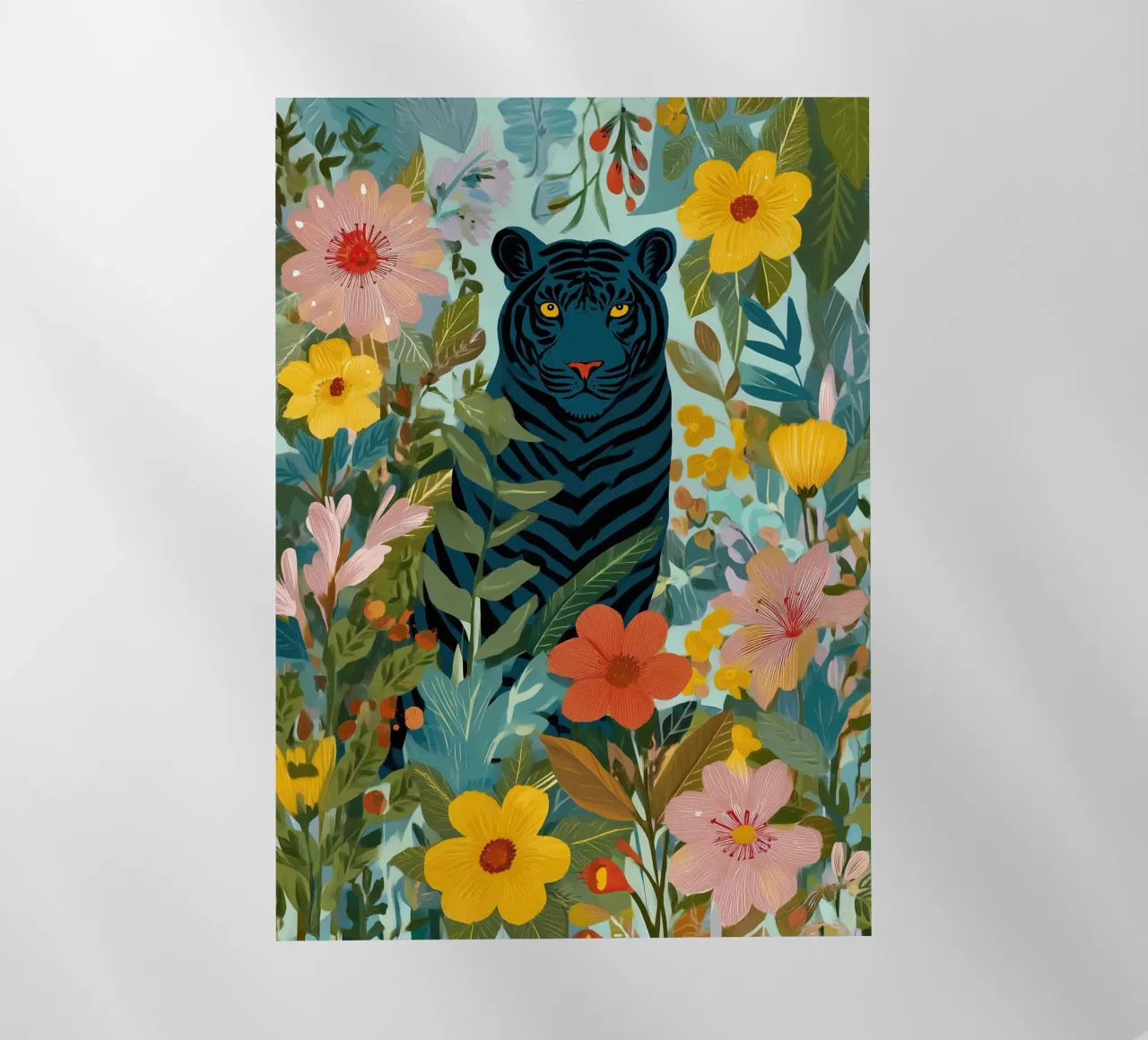 Midnight Tiger in Blooming Jungle pellicola backlit da Luca