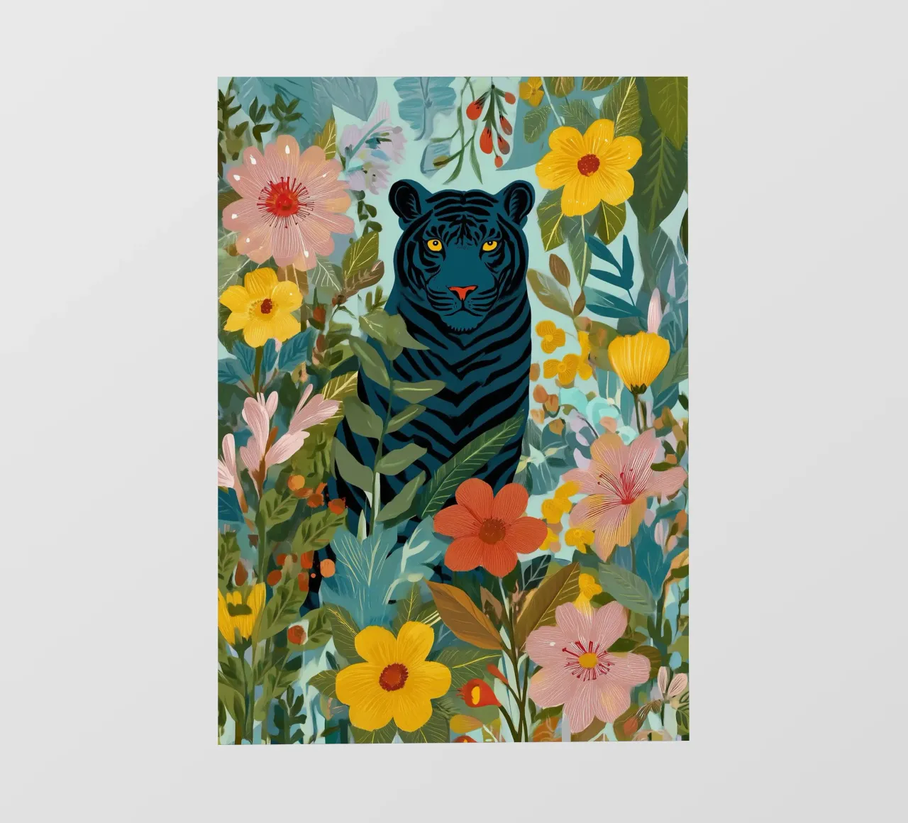 Midnight Tiger in Blooming Jungle pellicola backlit da Luca