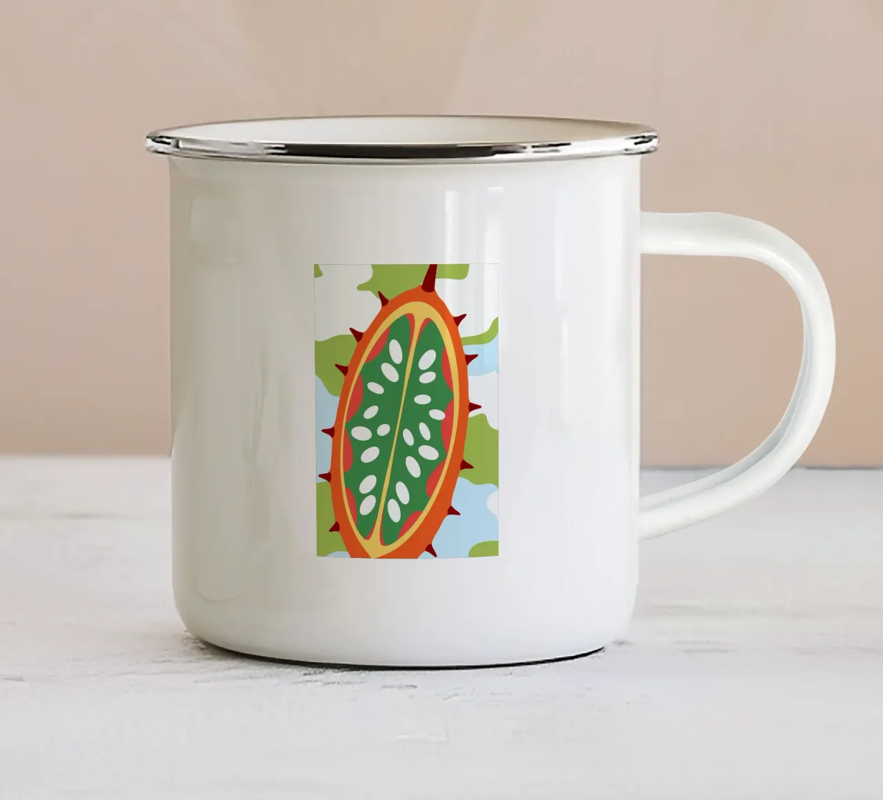 Kiwano fruit tazza in smalto da OFFICIAL FRUIT & VEGETABLES