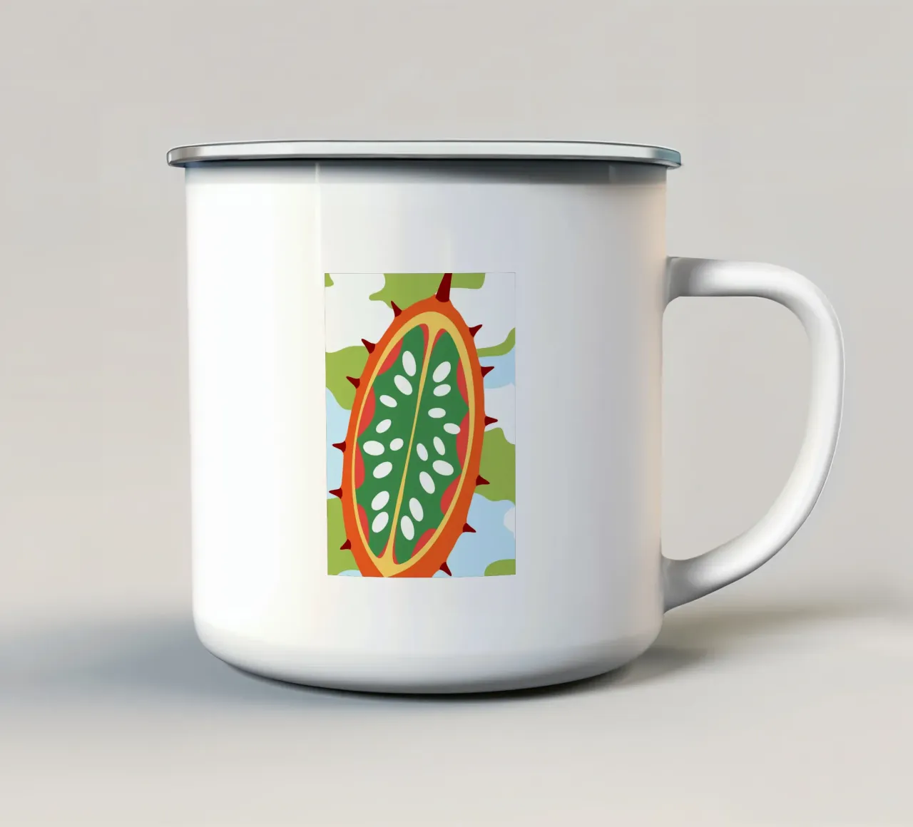 Kiwano fruit tazza in smalto da OFFICIAL FRUIT & VEGETABLES