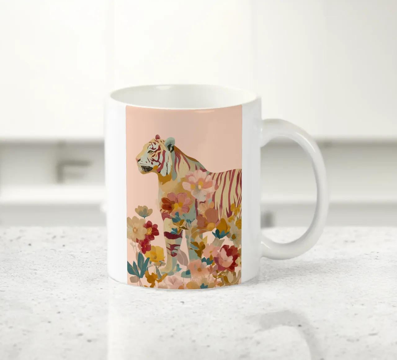 Botanical Majesty - Tiger in Gold tazza in ceramica da Luca