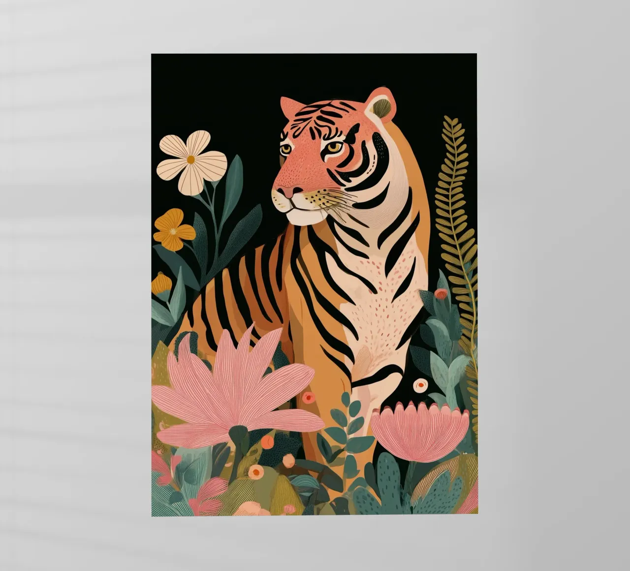 Wild Harmony -Tiger in Flowers pellicola backlit da Luca
