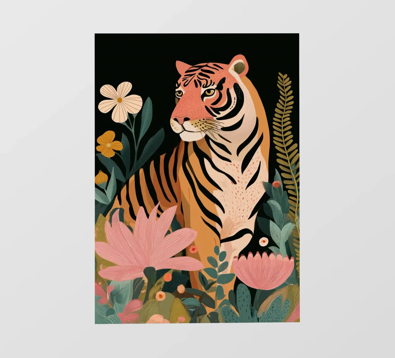 Wild Harmony -Tiger in Flowers pellicola backlit da Luca