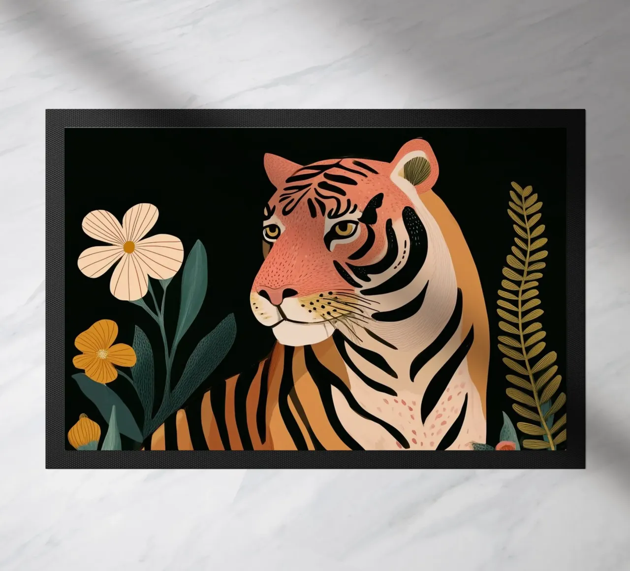 Wild Harmony -Tiger in Flowers zerbino da Luca