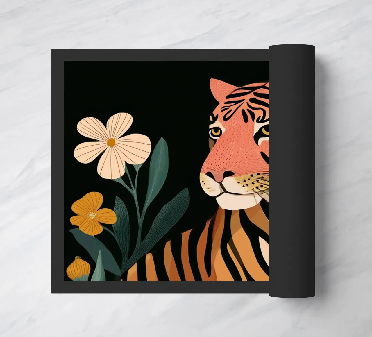 Wild Harmony -Tiger in Flowers zerbino da Luca