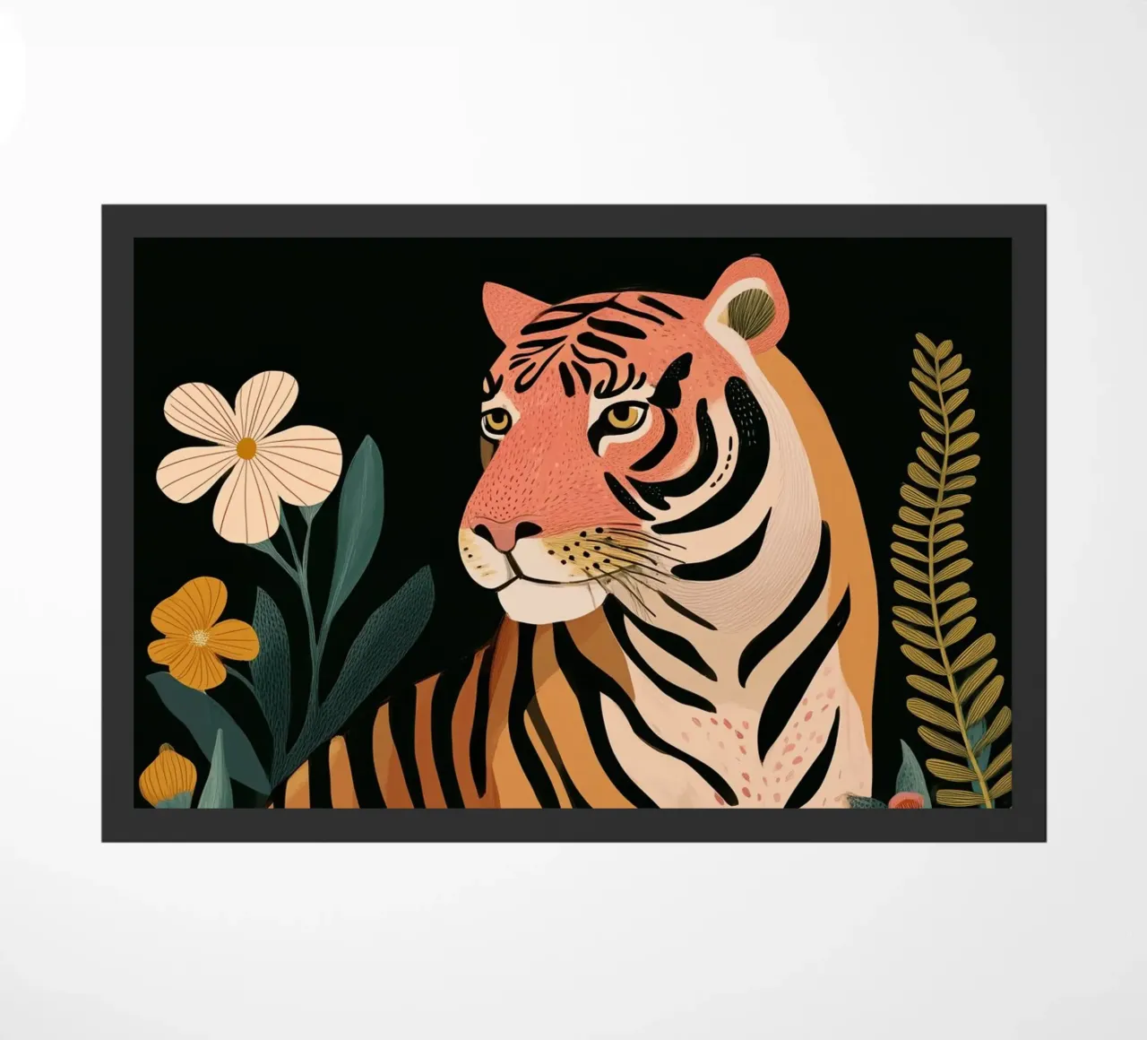 Wild Harmony -Tiger in Flowers zerbino da Luca