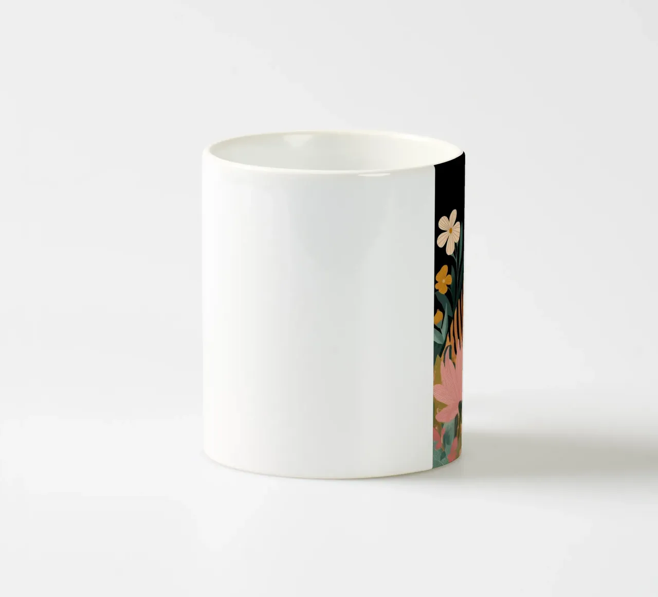 Wild Harmony -Tiger in Flowers tazza in ceramica da Luca