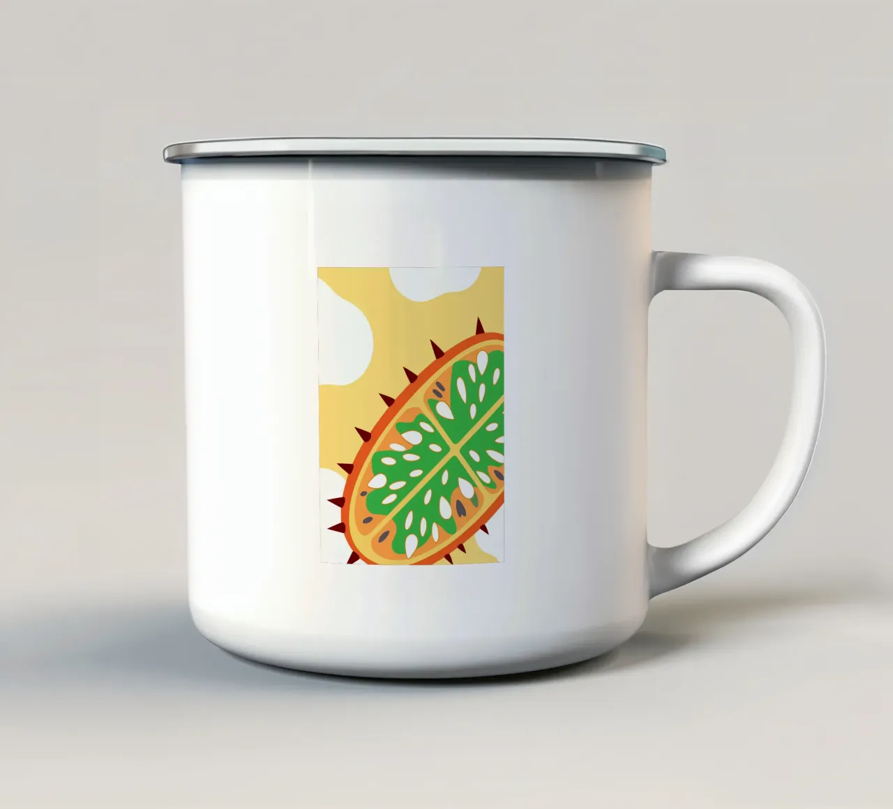 Kiwano fruit tazza in smalto da OFFICIAL FRUIT & VEGETABLES
