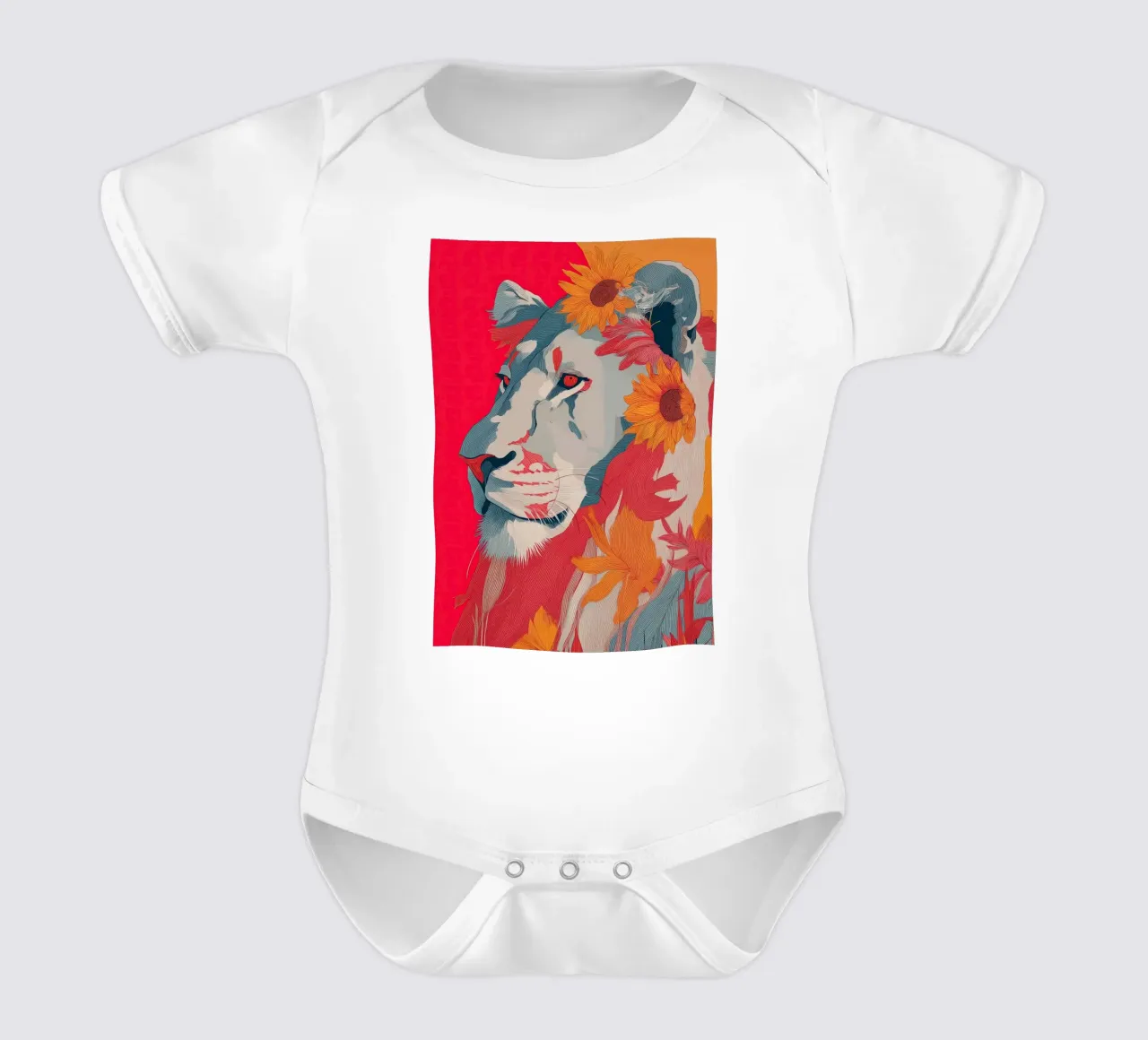 Lion in the Sun body neonato maniche corte da Luca