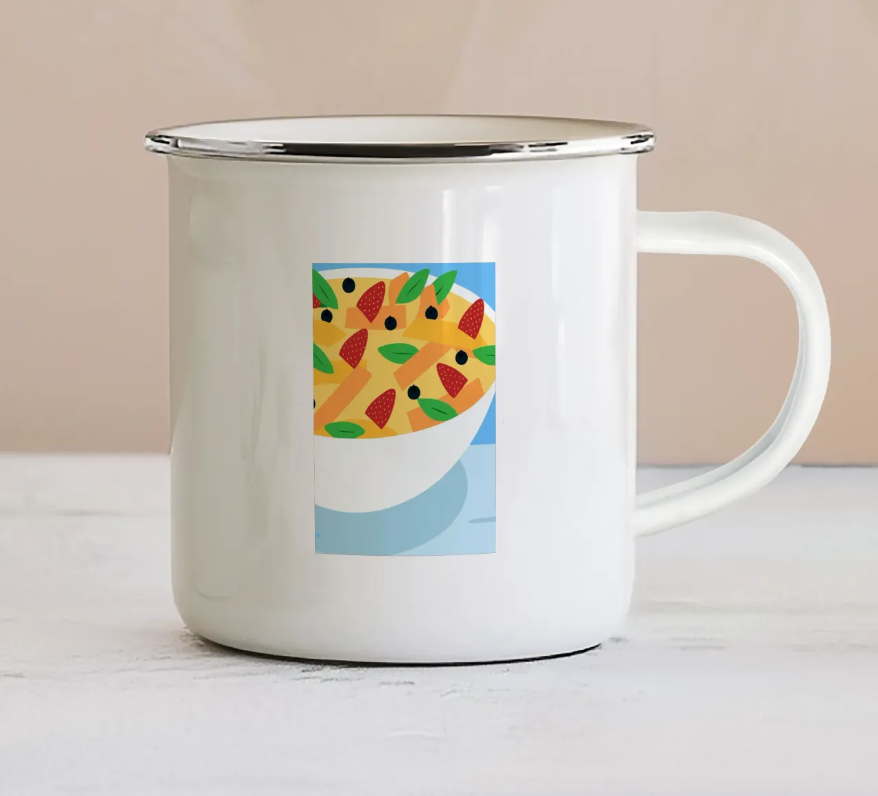Insalatiera di frutta tazza in smalto da OFFICIAL FRUIT & VEGETABLES