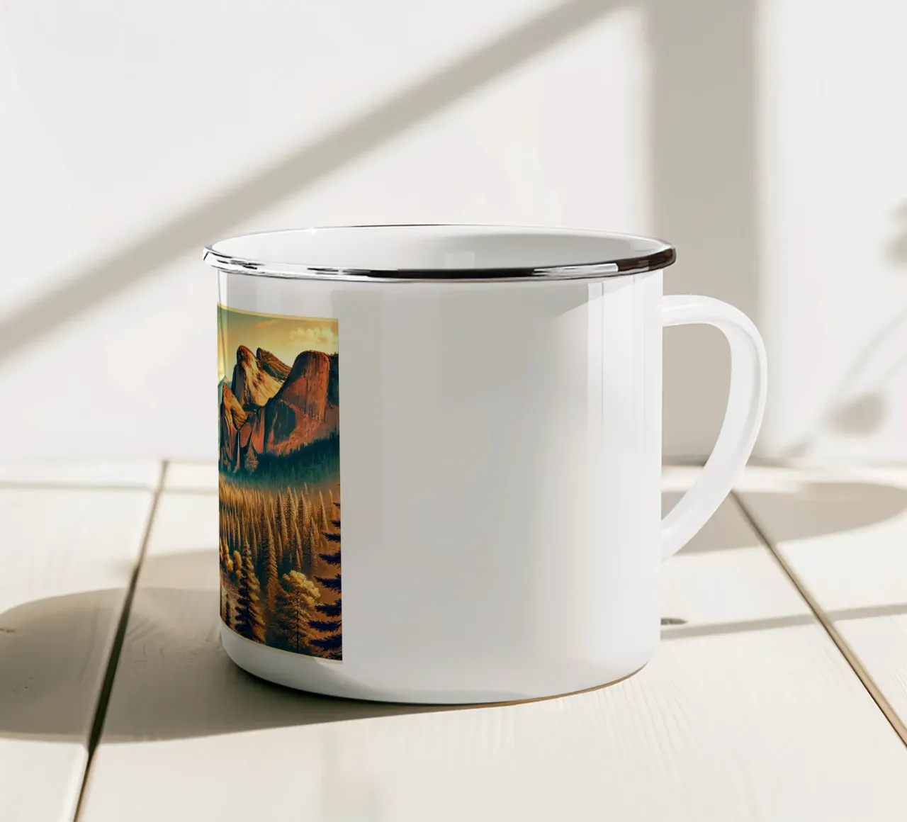 Poster d'epoca sullo Yosemite, USA tazza in smalto da Wanderlust Vibes