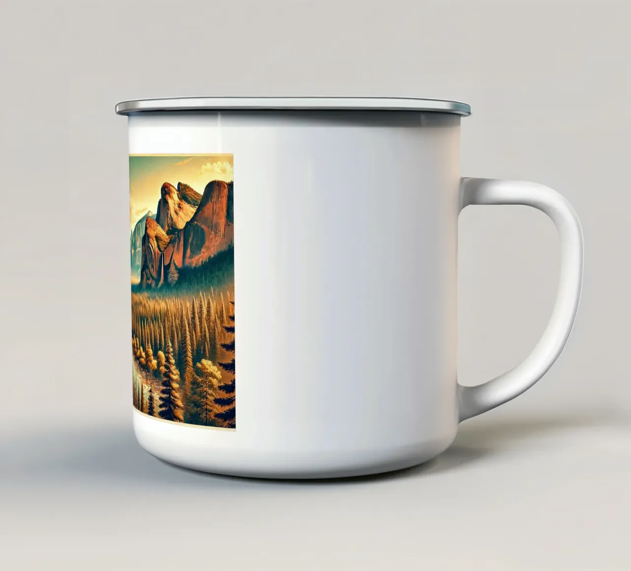 Poster d'epoca sullo Yosemite, USA tazza in smalto da Wanderlust Vibes