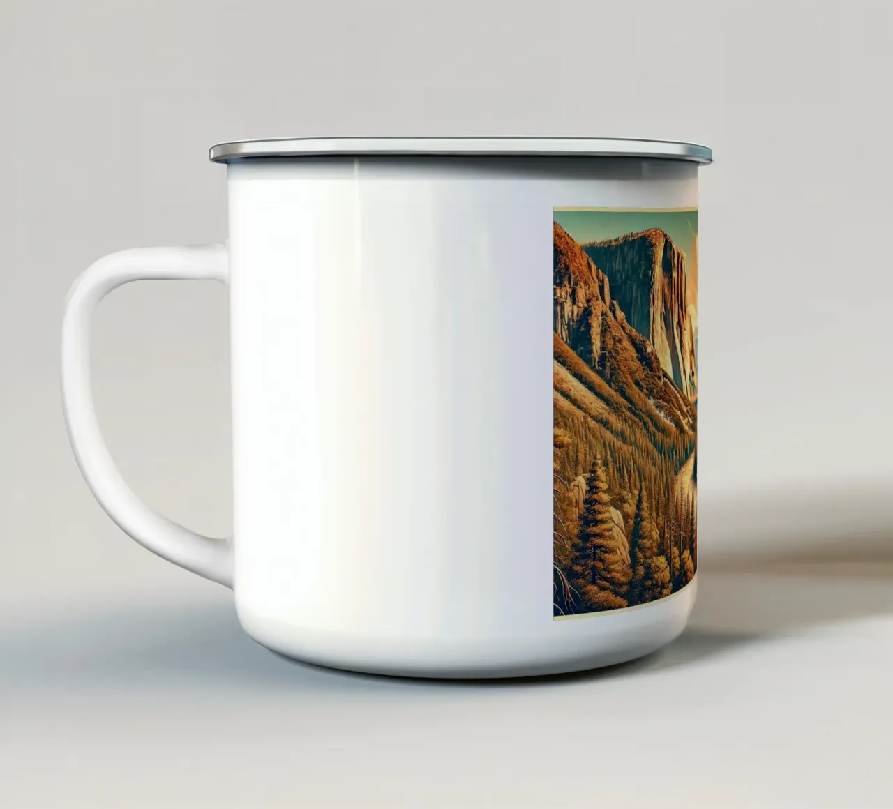 Poster d'epoca sullo Yosemite, USA tazza in smalto da Wanderlust Vibes