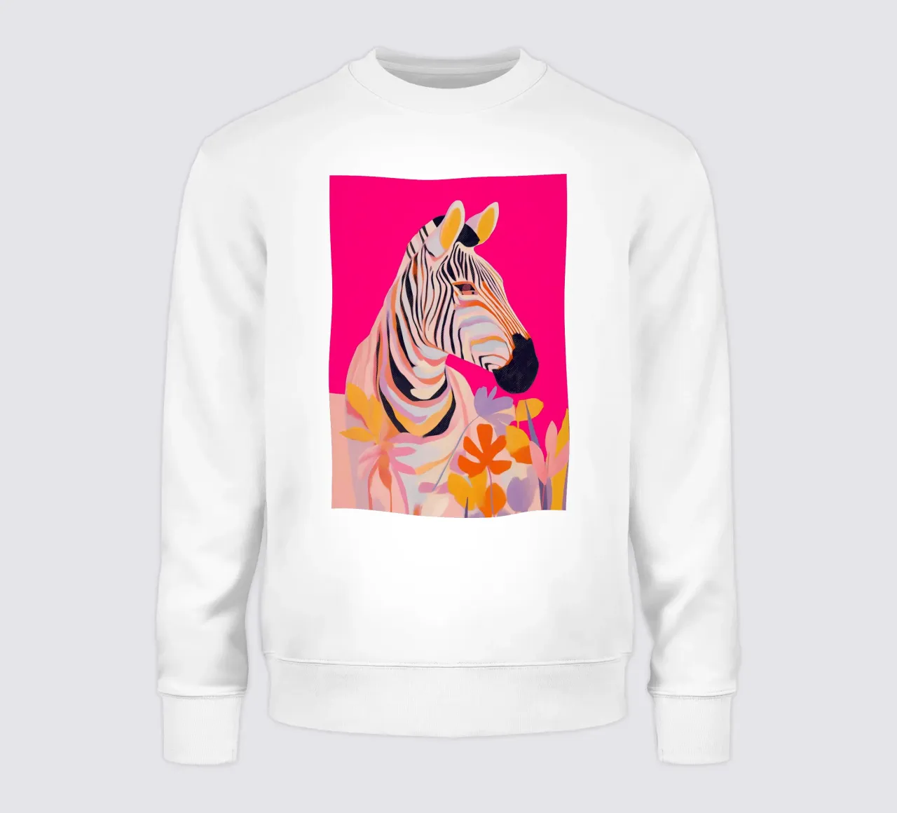 Electric Bloom - Zebra in Magenta felpa da Luca