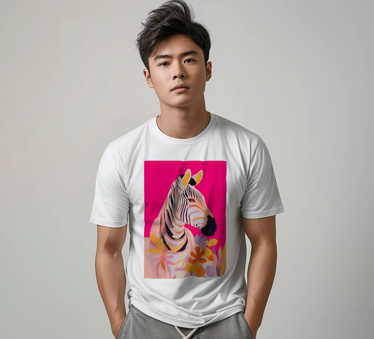 Electric Bloom - Zebra in Magenta t-shirt da Luca