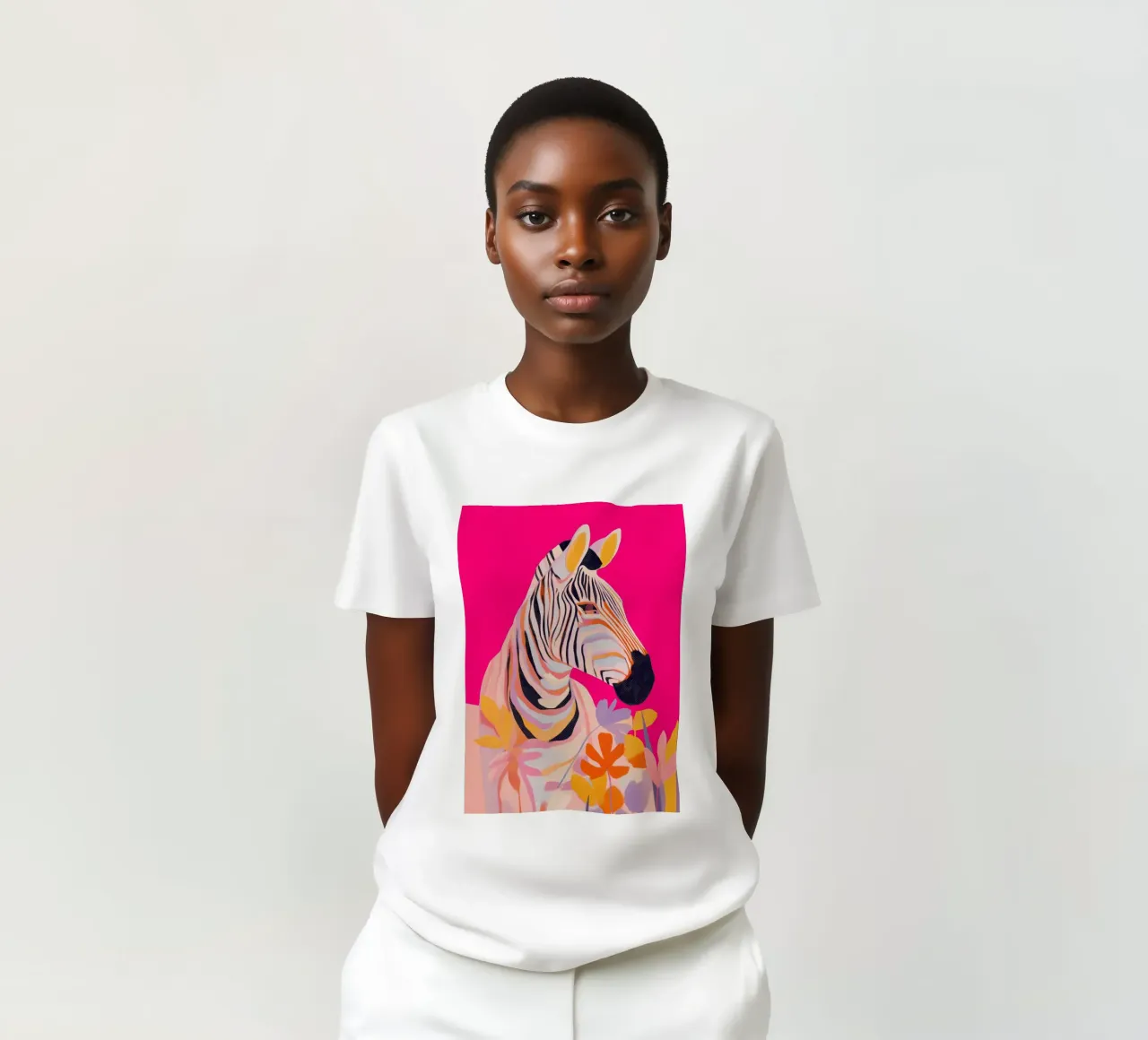 Electric Bloom - Zebra in Magenta t-shirt da Luca