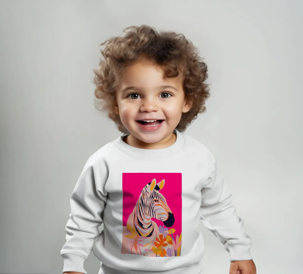 Electric Bloom - Zebra in Magenta sudadera de bebé de Luca
