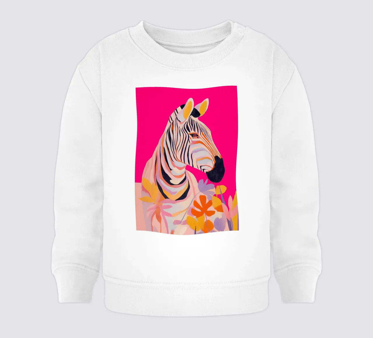 Electric Bloom - Zebra in Magenta sudadera de bebé de Luca