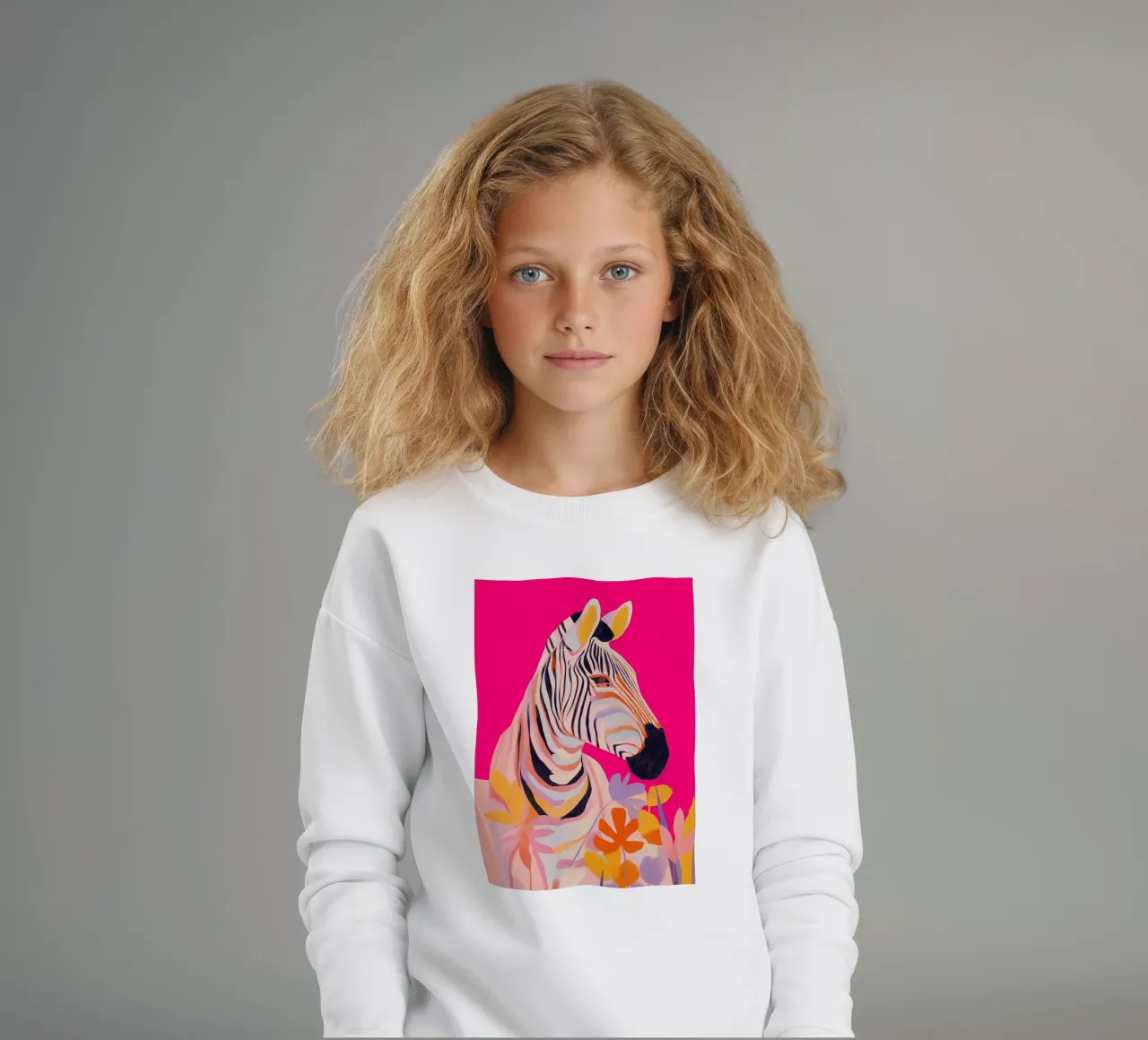 Electric Bloom - Zebra in Magenta felpa bambino da Luca