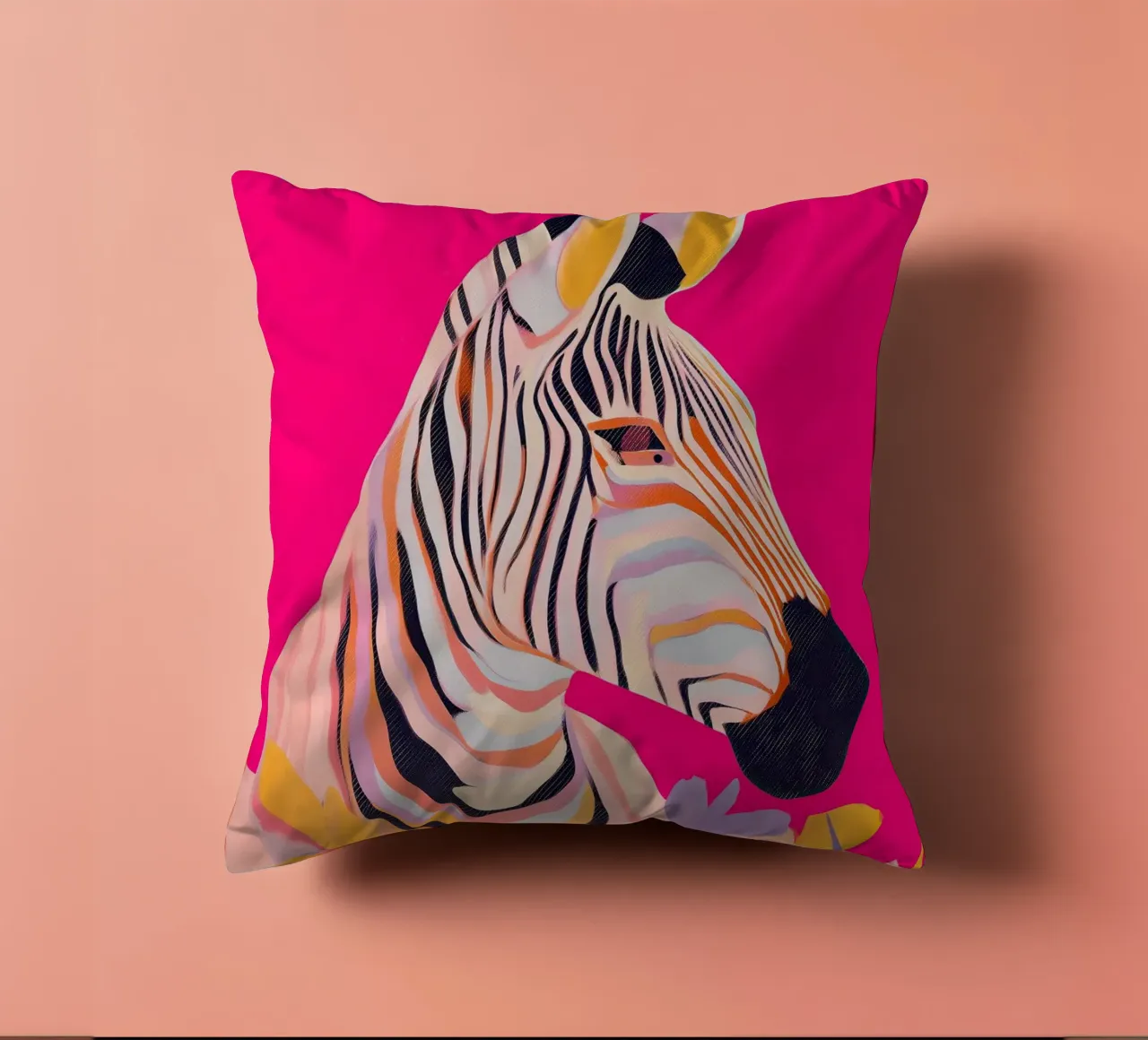 Electric Bloom - Zebra in Magenta cuscino da Luca