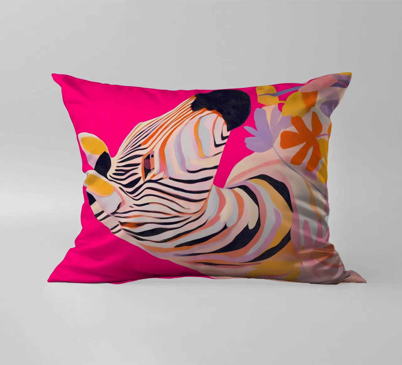 Electric Bloom - Zebra in Magenta cuscino da Luca