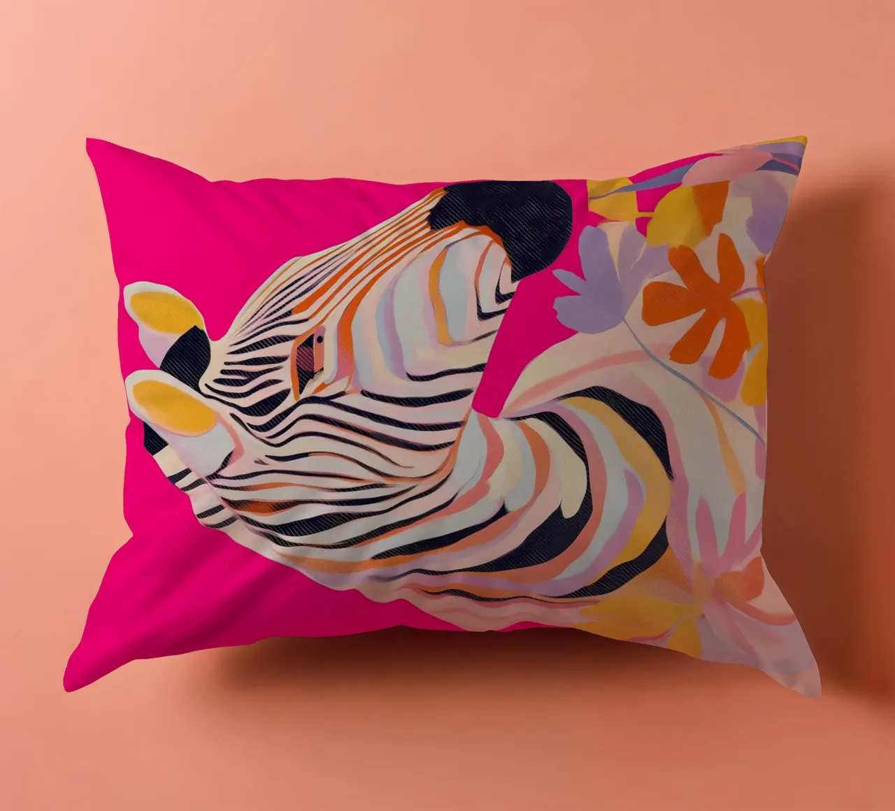Electric Bloom - Zebra in Magenta cuscino da Luca