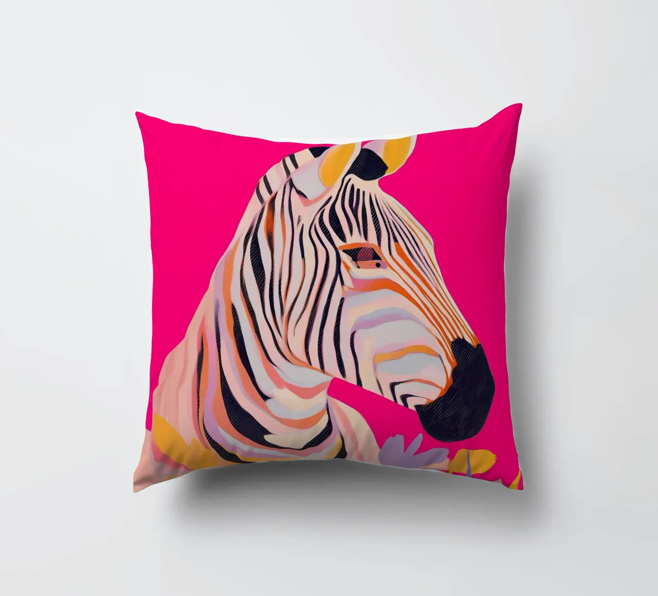Electric Bloom - Zebra in Magenta cuscino da Luca