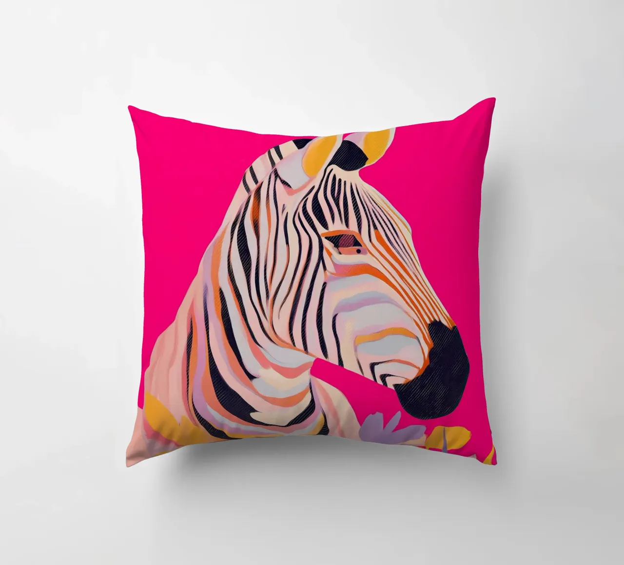 Electric Bloom - Zebra in Magenta cuscino da Luca