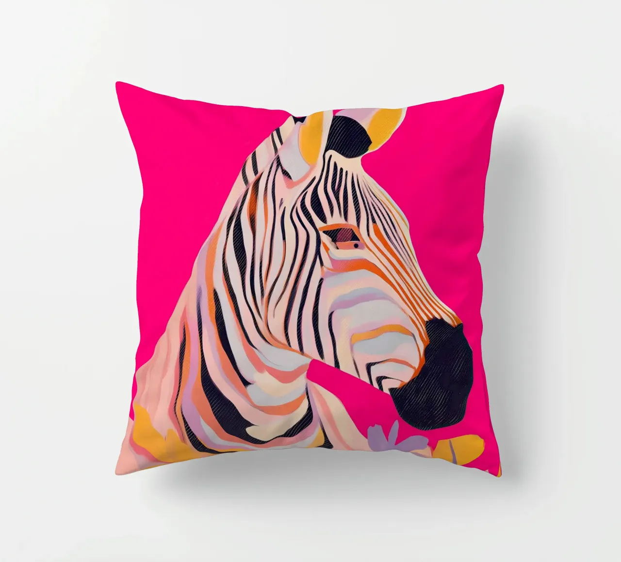 Electric Bloom - Zebra in Magenta cuscino da Luca