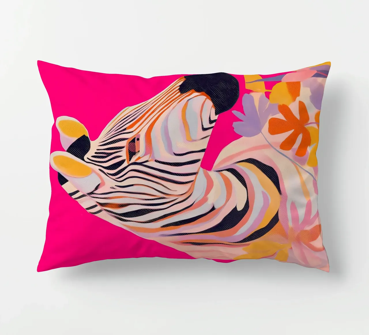 Electric Bloom - Zebra in Magenta cuscino da Luca
