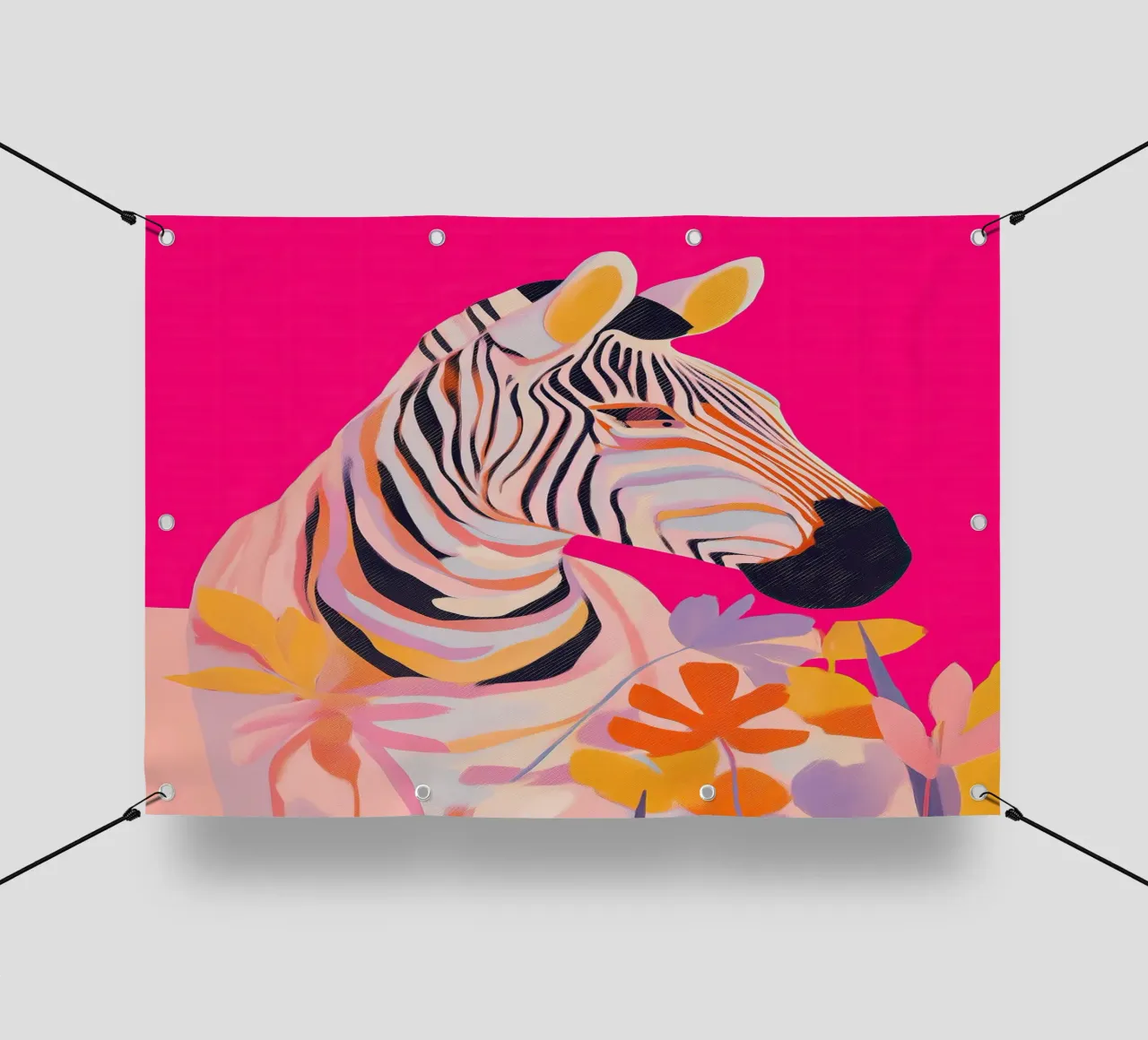 Electric Bloom - Zebra in Magenta telo in pvc da Luca