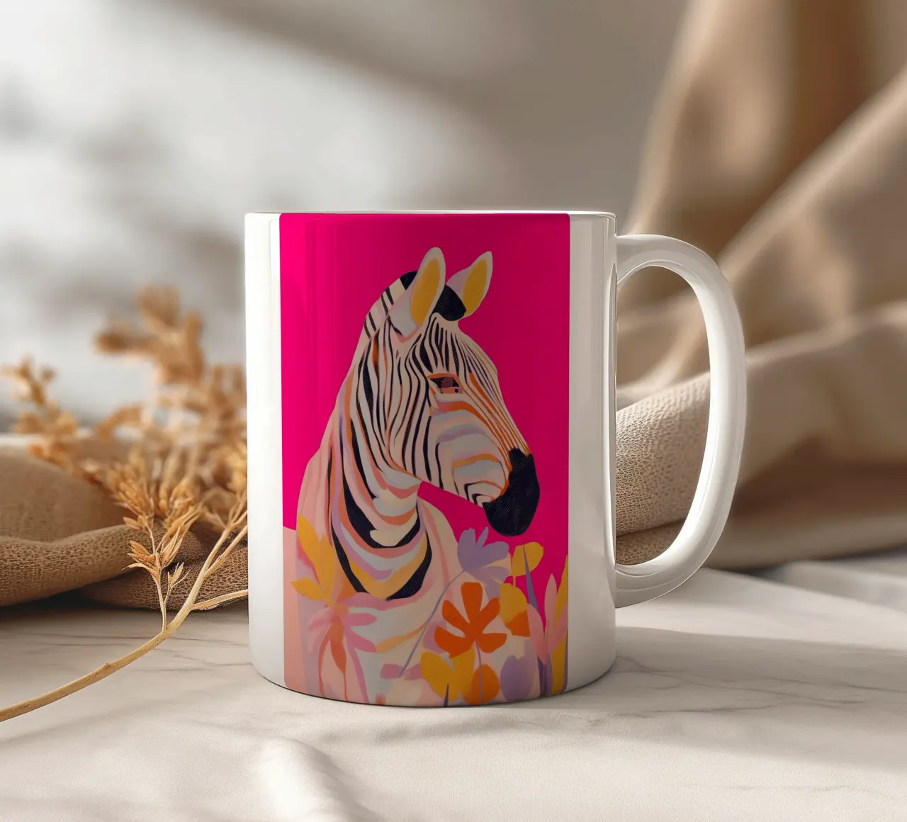 Electric Bloom - Zebra in Magenta tazza in ceramica da Luca