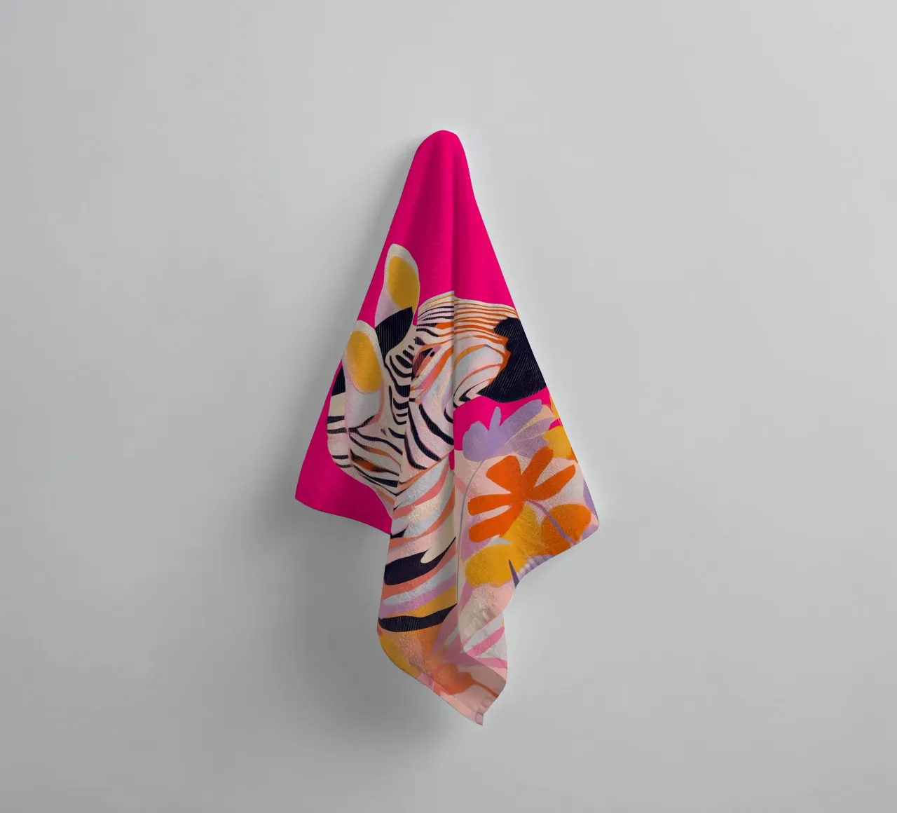 Electric Bloom - Zebra in Magenta asciugamano da bagno da Luca