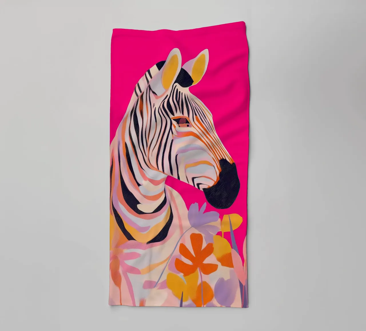 Electric Bloom - Zebra in Magenta asciugamano da bagno da Luca