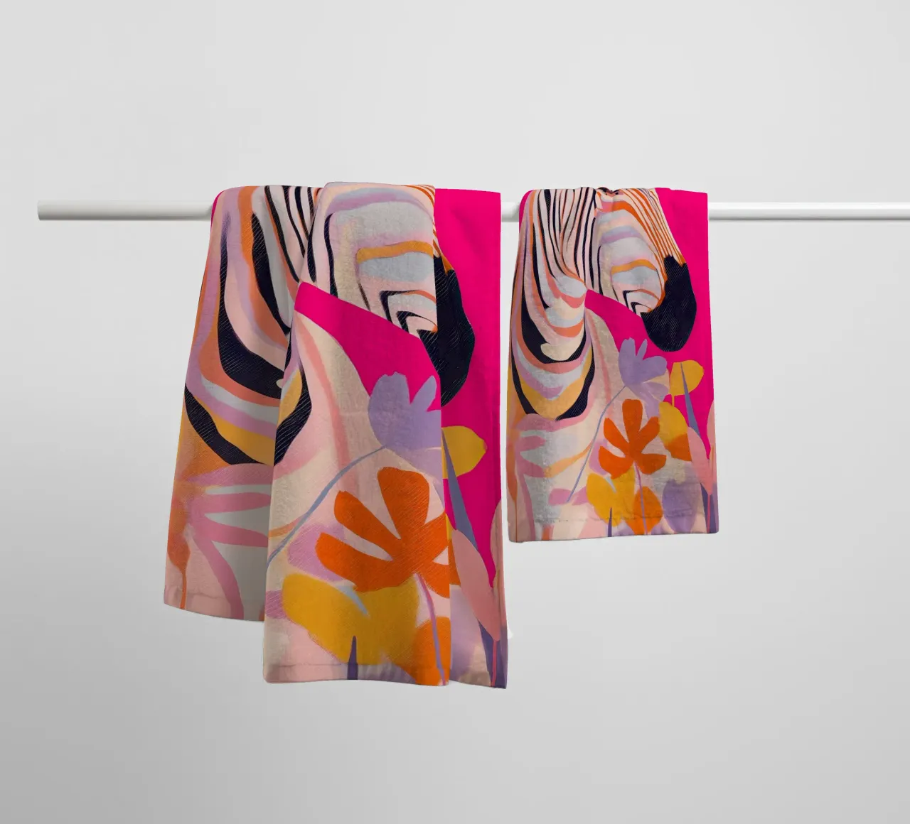 Electric Bloom - Zebra in Magenta asciugamano da bagno da Luca