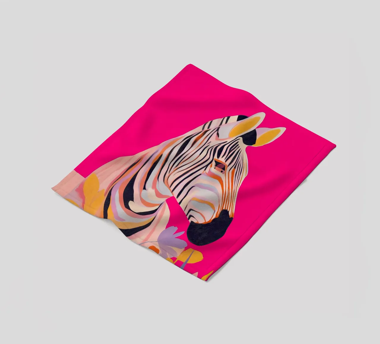 Electric Bloom - Zebra in Magenta coperta in pile da Luca