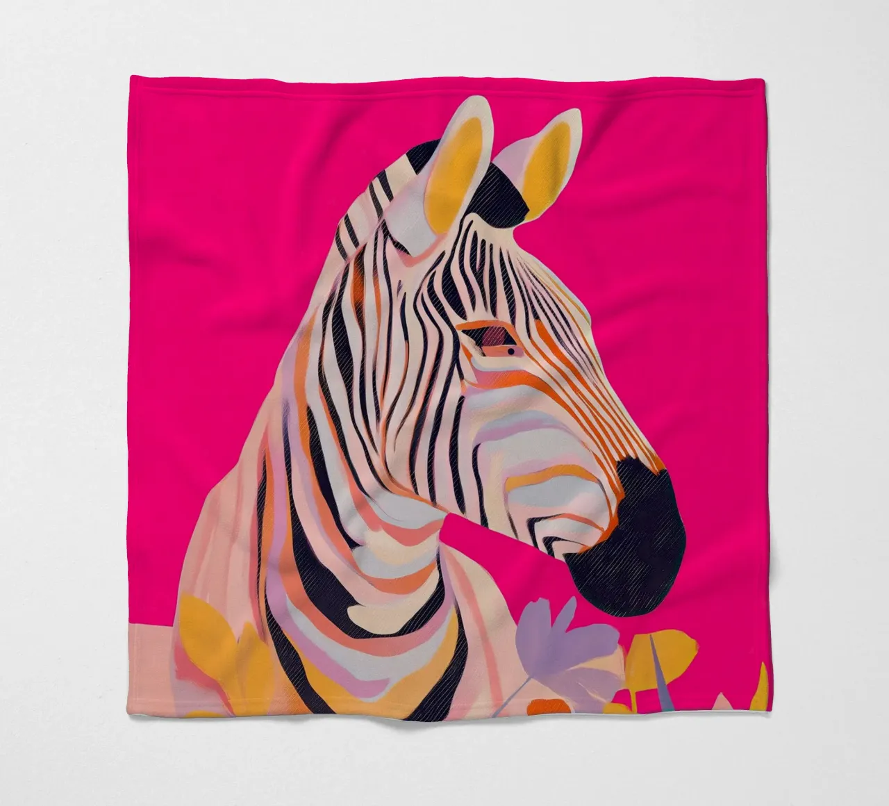 Electric Bloom - Zebra in Magenta coperta in pile da Luca