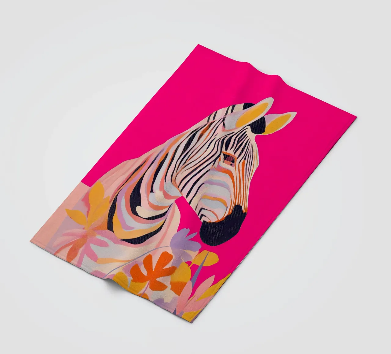 Electric Bloom - Zebra in Magenta coperta in pile da Luca