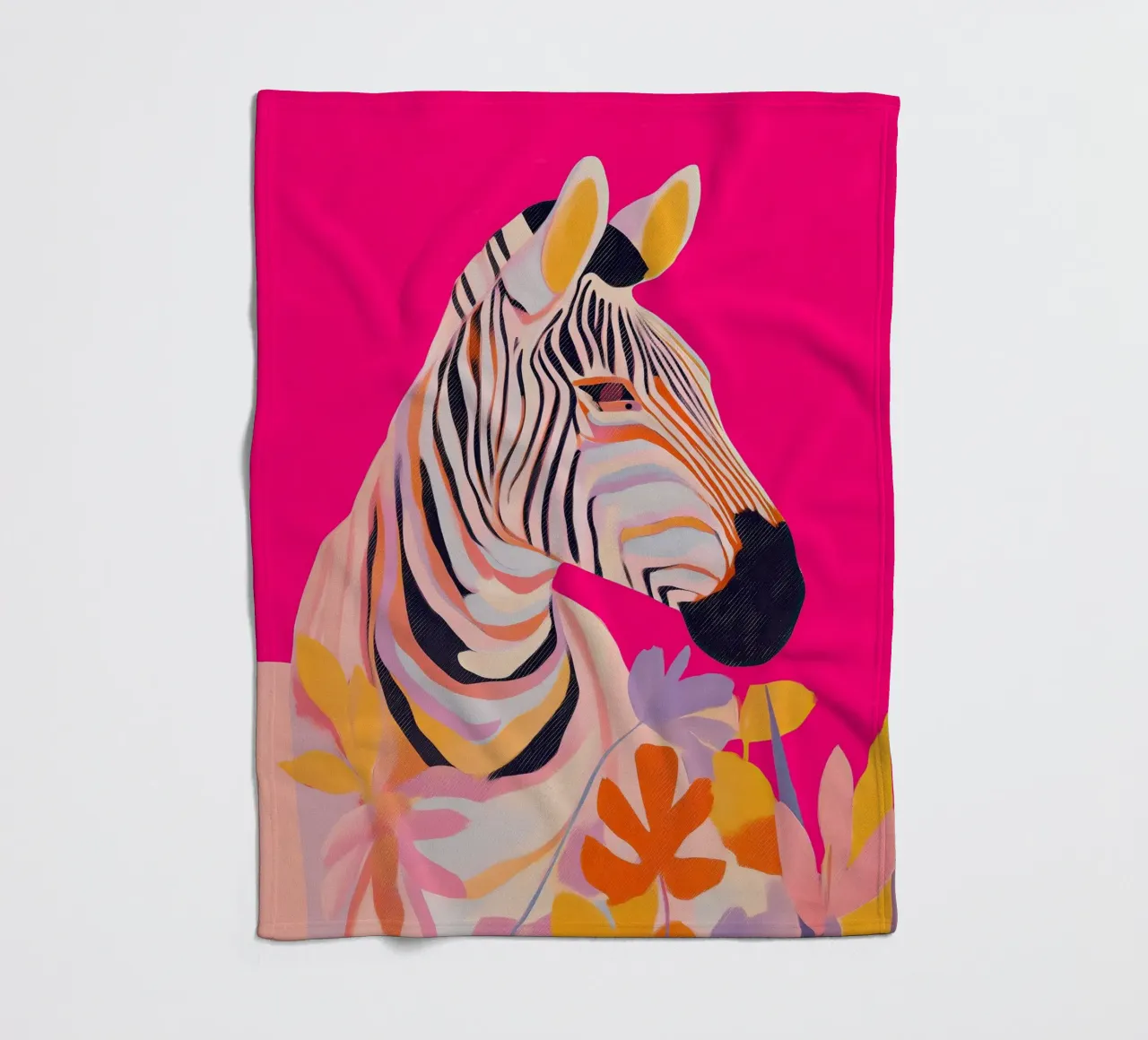 Electric Bloom - Zebra in Magenta coperta in pile da Luca