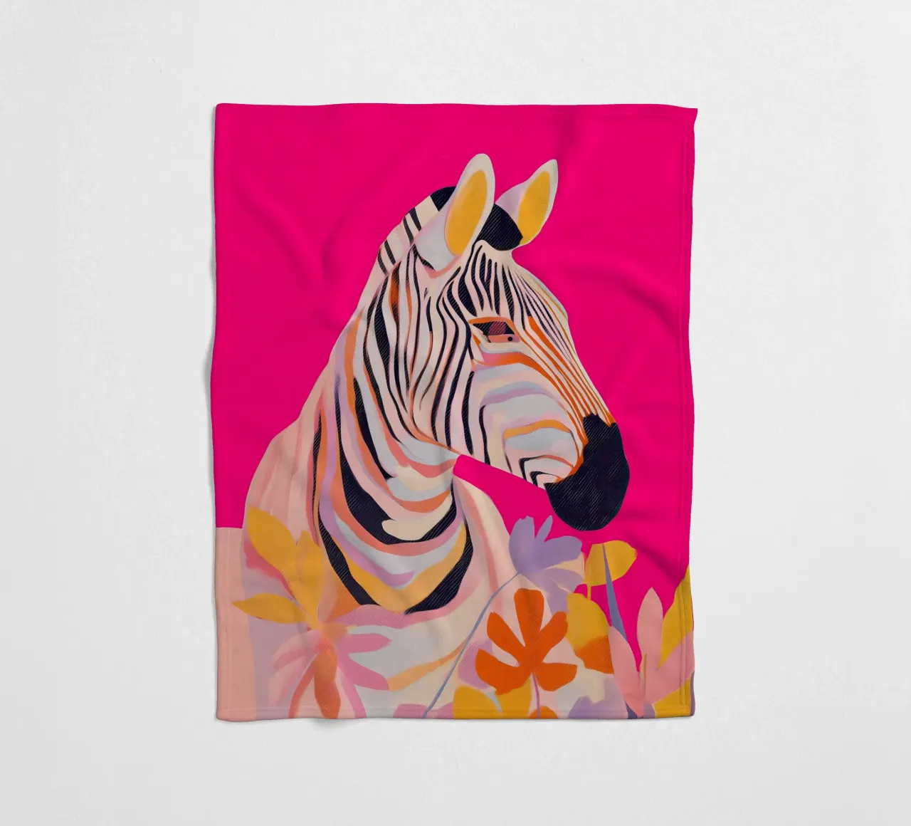 Electric Bloom - Zebra in Magenta coperta in pile da Luca