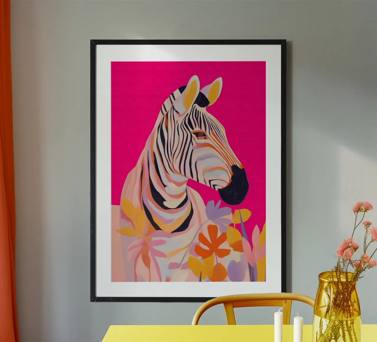 Electric Bloom - Zebra in Magenta poster da Luca