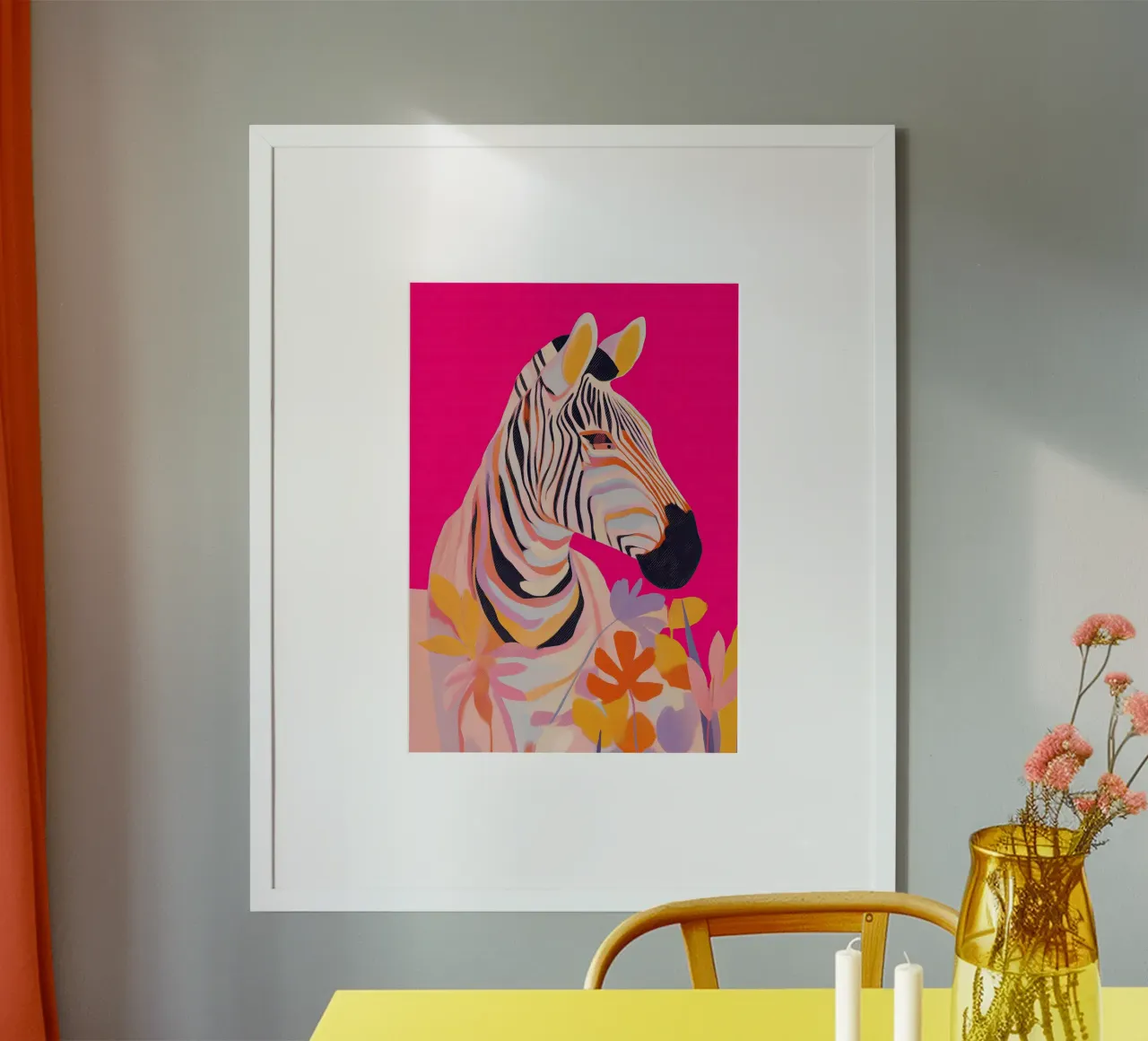 Electric Bloom - Zebra in Magenta poster da Luca