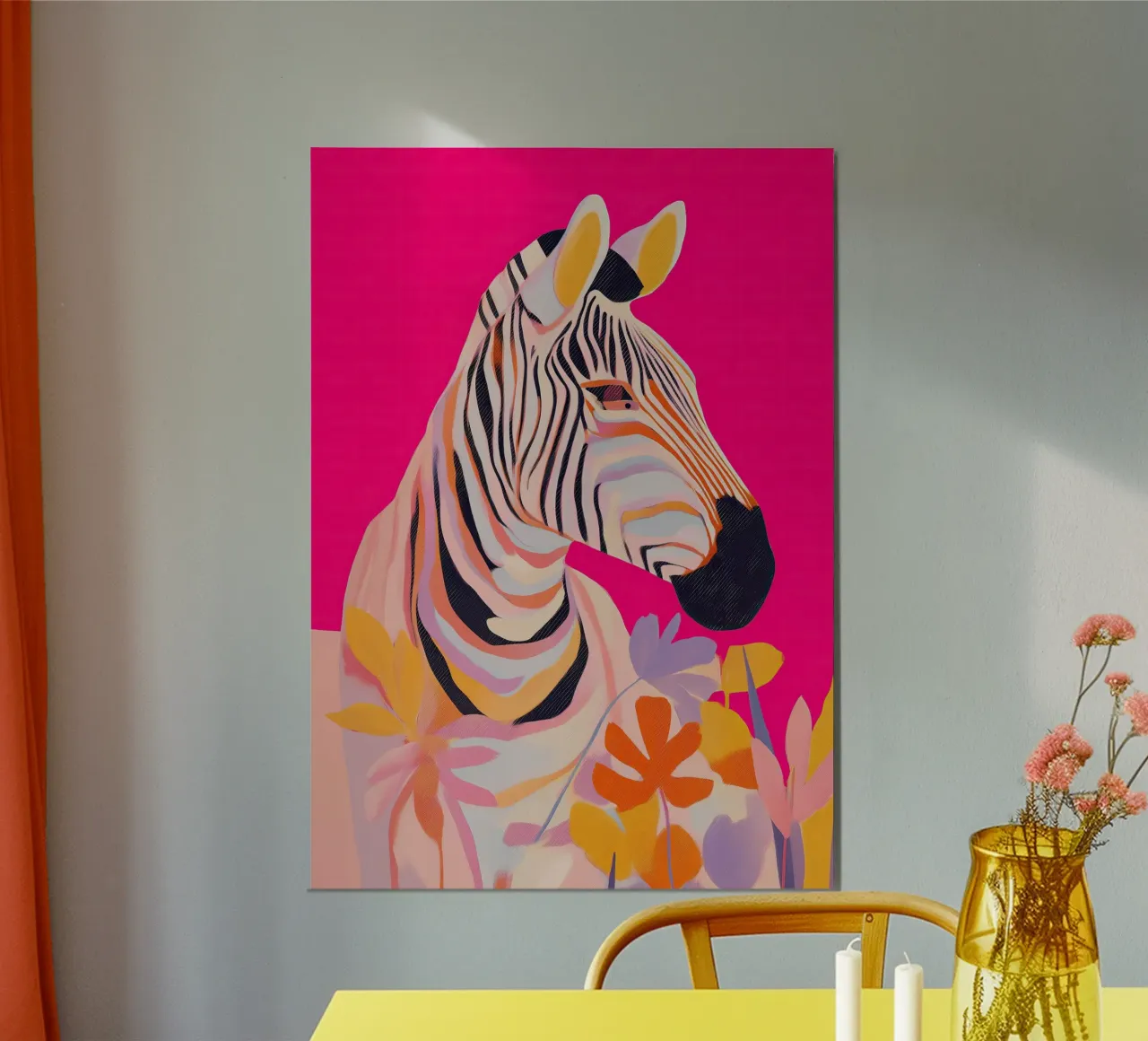 Electric Bloom - Zebra in Magenta poster da Luca