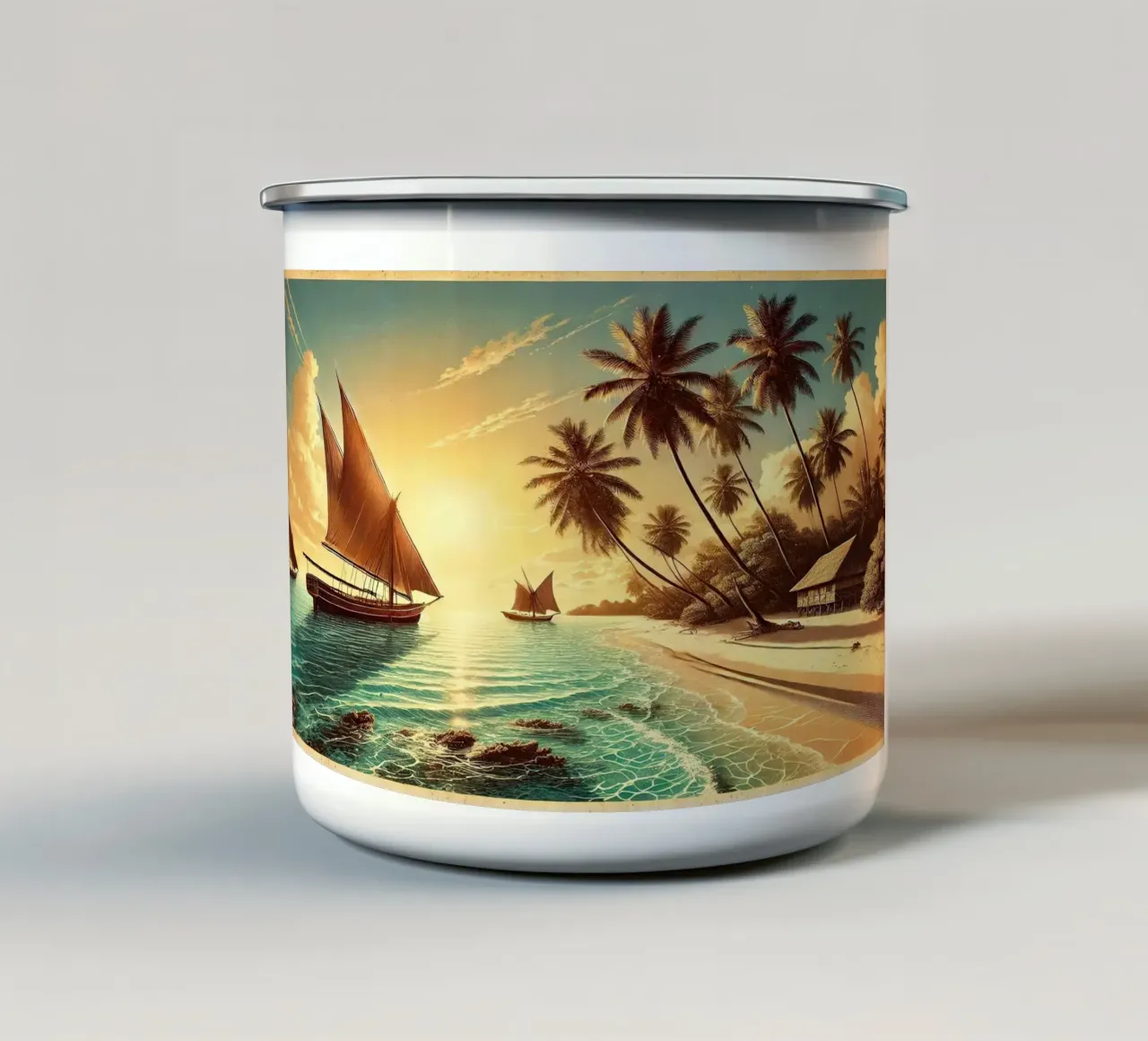 Poster d'epoca di Zanzibar, Tanzania tazza in smalto da Wanderlust Vibes