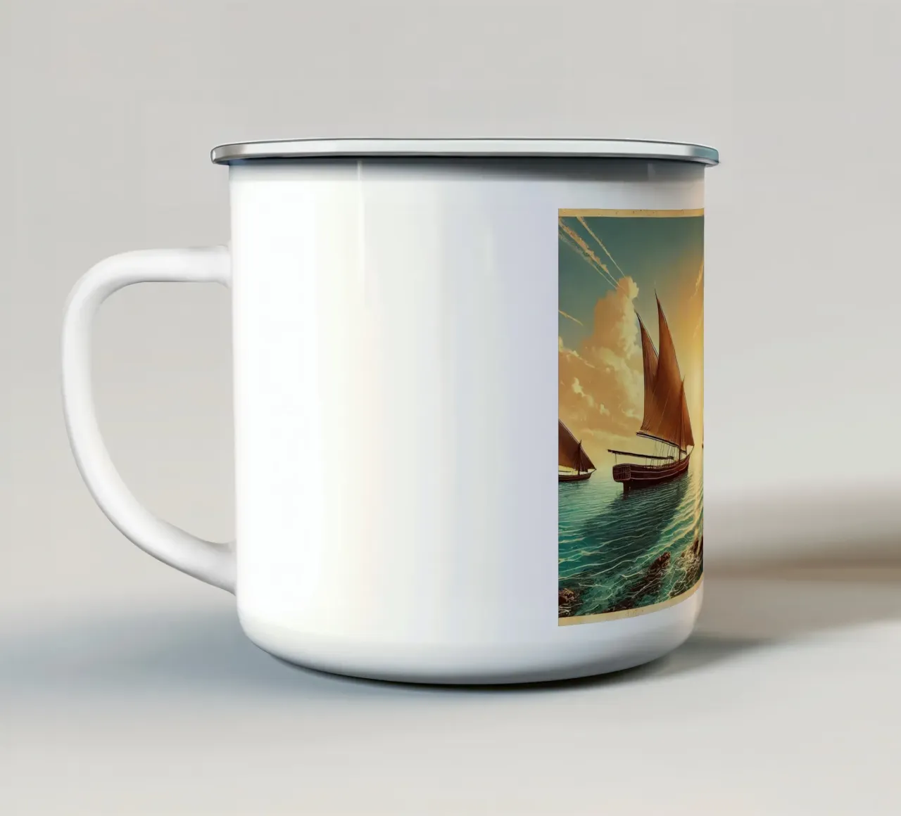 Poster d'epoca di Zanzibar, Tanzania tazza in smalto da Wanderlust Vibes
