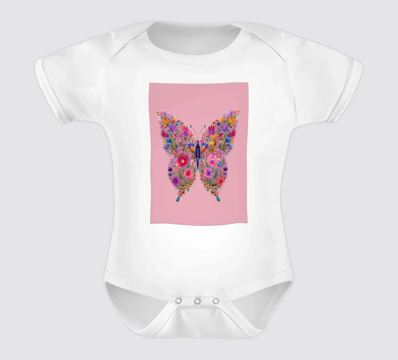 Floral Butterfly of Spring Dreams body neonato maniche corte da Luca