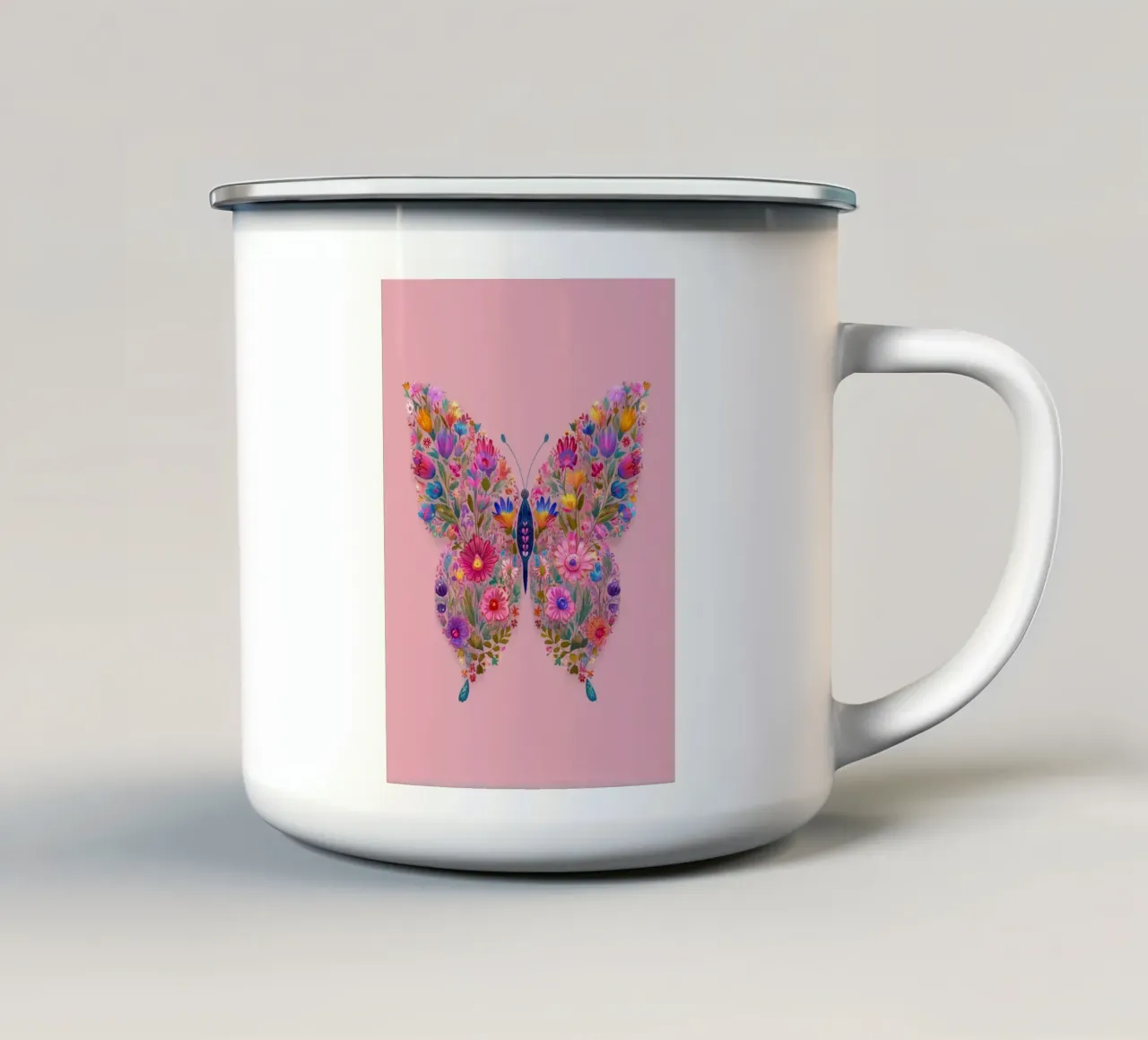 Floral Butterfly of Spring Dreams tazza in smalto da Luca